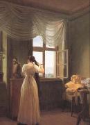 Georg Friedrich Kersting Woman before a Mirror (mk10) painting